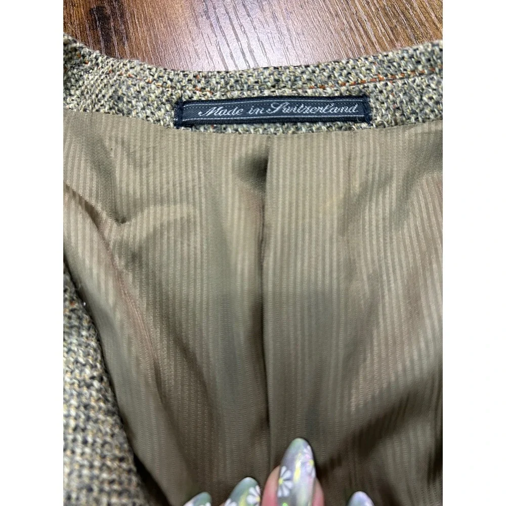 Ermenegildo Zegna Soft Tan Wool Alpaca Tweed 3 Button Blazer Sport Coat‎ Mens